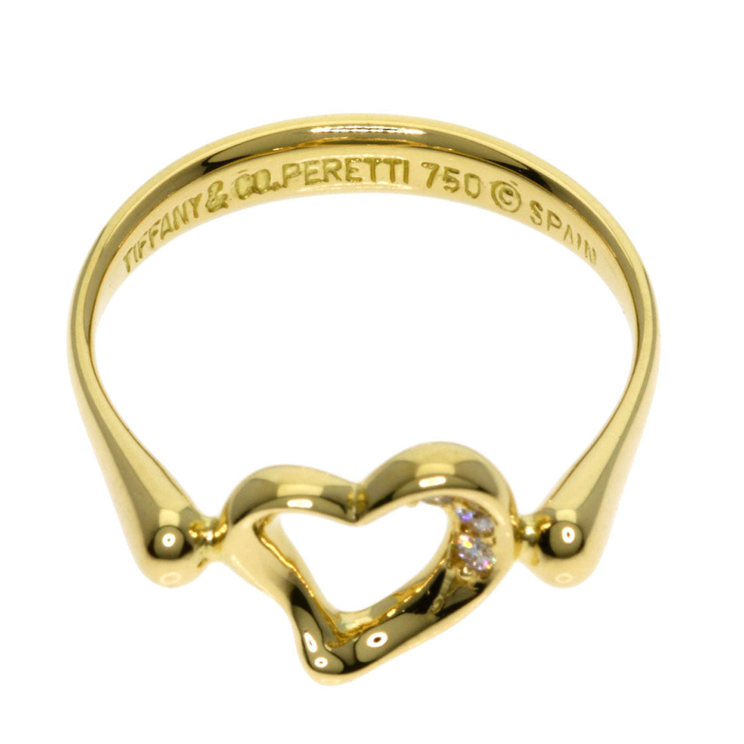 TIFFANY&Co. Ring 18K Yellow Gold gold Open Heart 3P Diamond Women Used Authentic