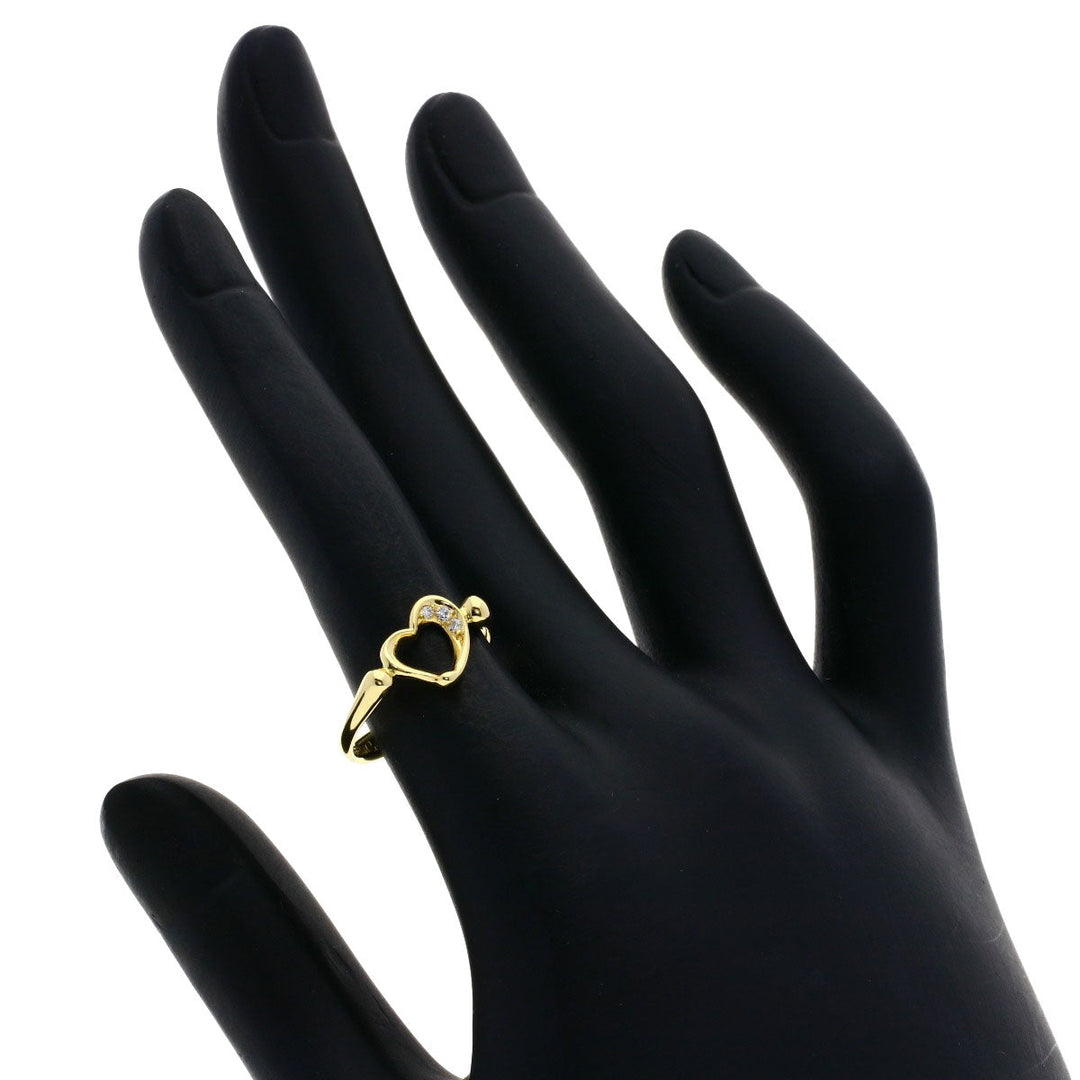 TIFFANY&Co. Ring 18K Yellow Gold gold Open Heart 3P Diamond Women Used Authentic