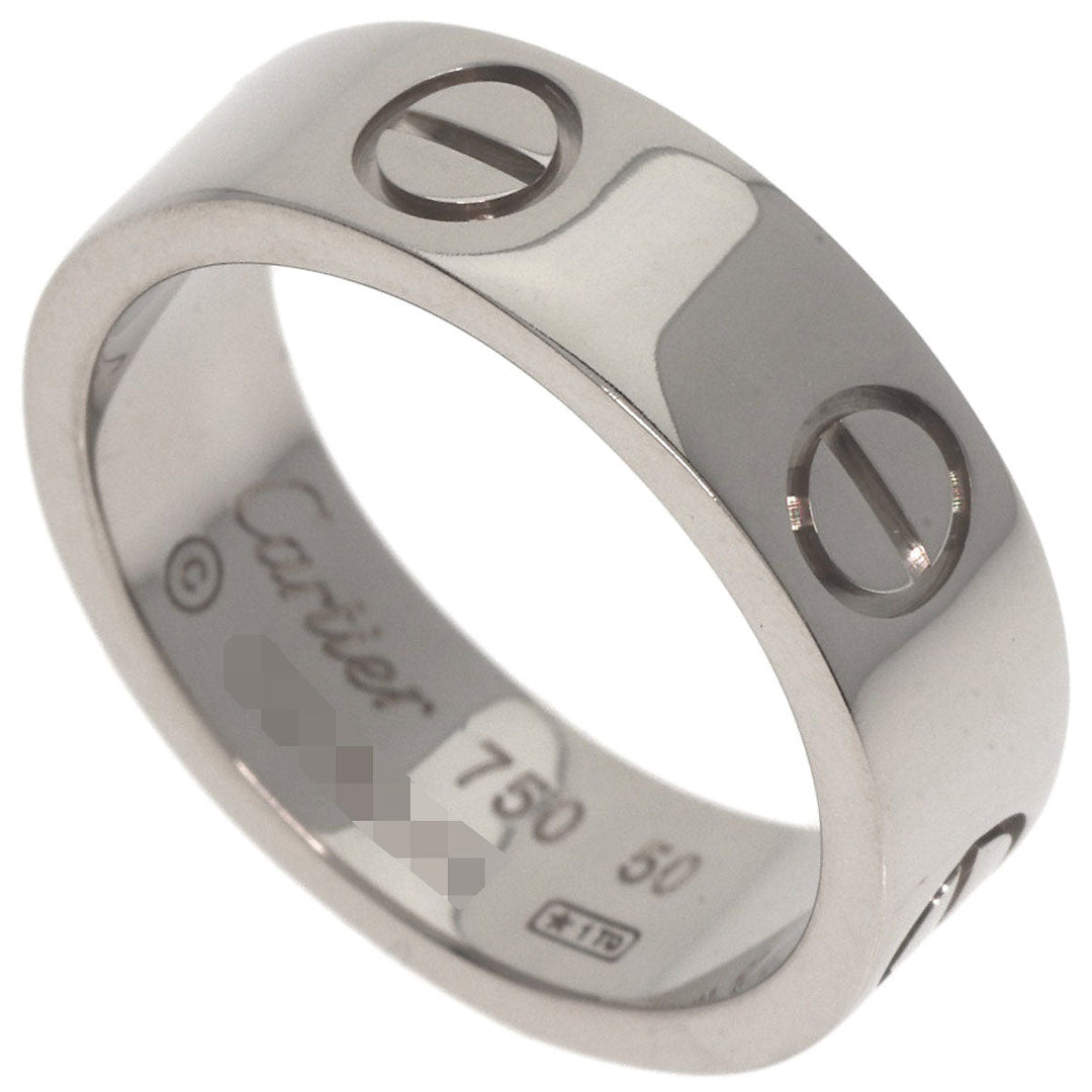 CARTIER Ring K18WG Silver Love Ring #50 Women Used Authentic