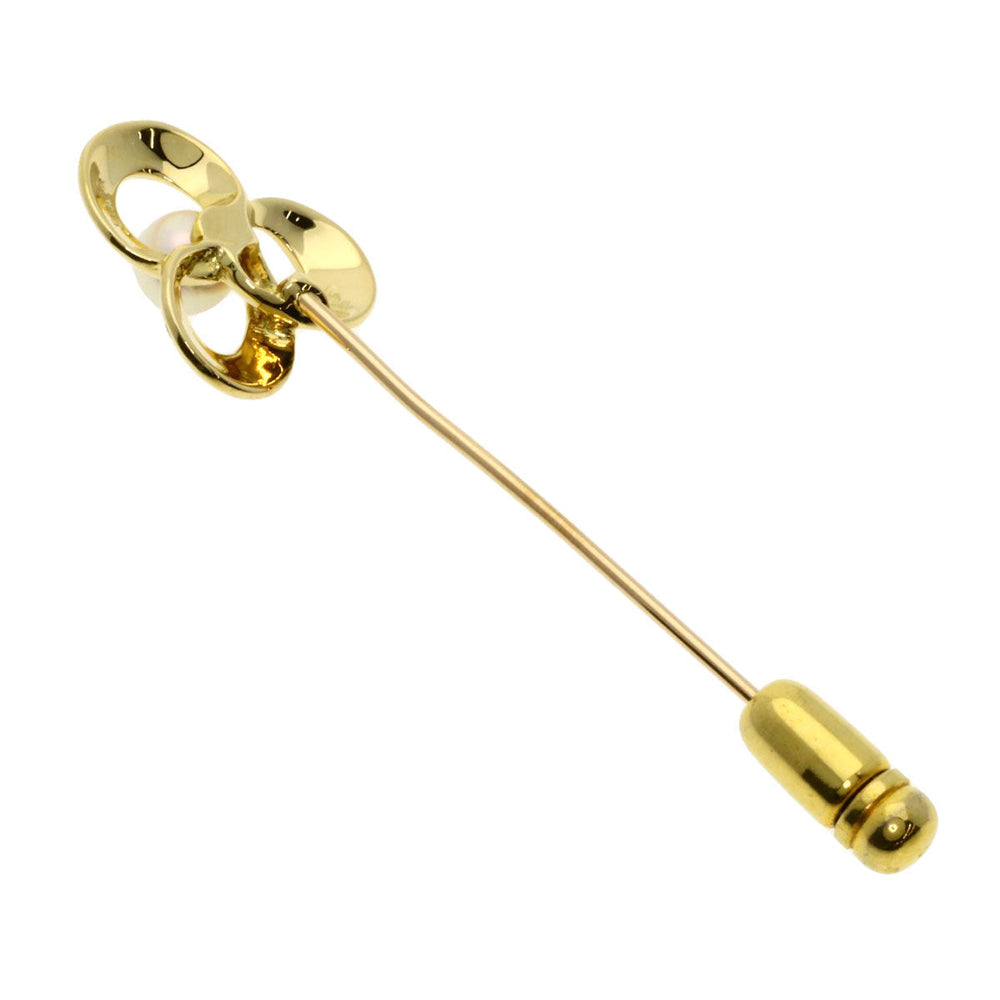MIKIMOTO Brooch 18K Yellow Gold gold College Brooch Pearl Women Used Authentic