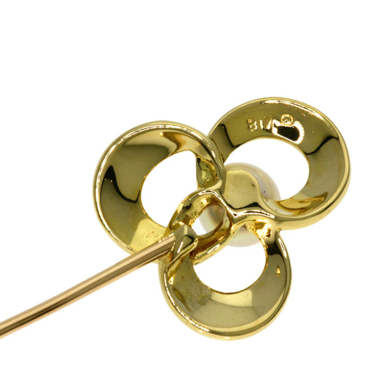 MIKIMOTO Brooch 18K Yellow Gold gold College Brooch Pearl Women Used Authentic