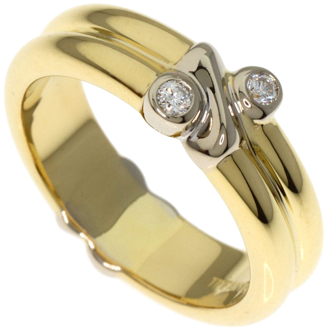 TIFFANY&Co. Ring 18K Yellow Gold gold Signature 2P Diamond
