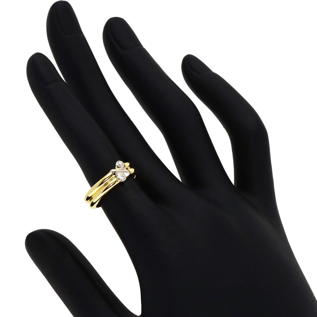 TIFFANY&Co. Ring 18K Yellow Gold gold Signature 2P Diamond