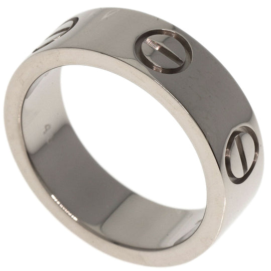 CARTIER Ring K18WG Silver Love Ring #48 Women Used Authentic