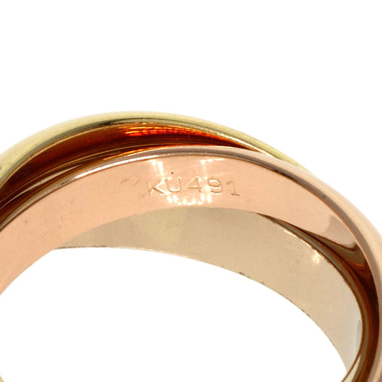 CARTIER Ring K18YG , K18WG , K18PG gold Trinity #49 Women Used Authentic