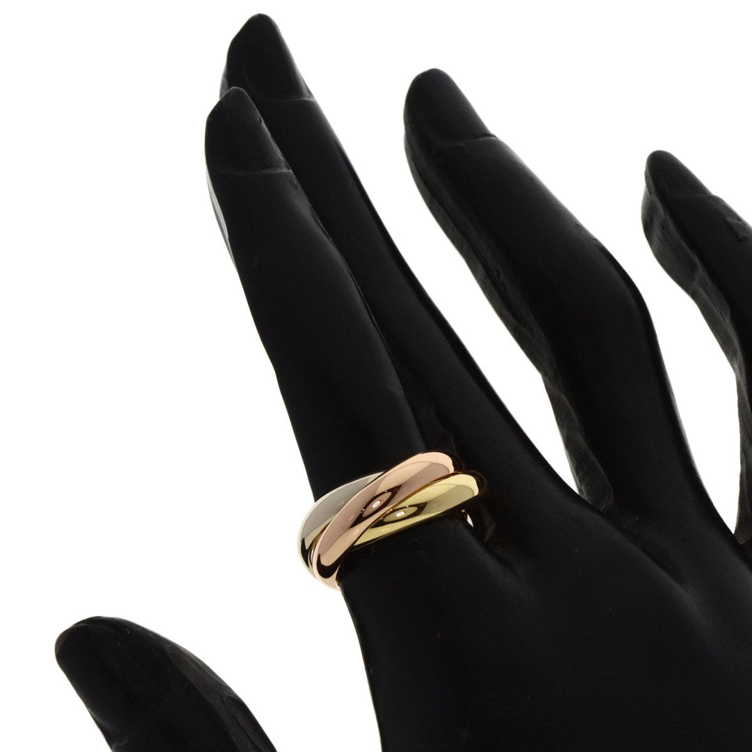 CARTIER Ring K18YG , K18WG , K18PG gold Trinity #49 Women Used Authentic