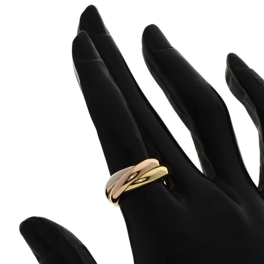 CARTIER Ring K18YG , K18WG , K18PG gold Trinity #49 Women Used Authentic