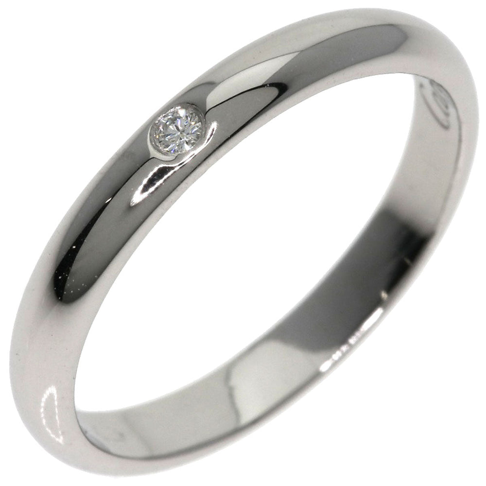 CARTIER Ring PT950 Silver Classic 1P Diamond #47 Women Used Authentic