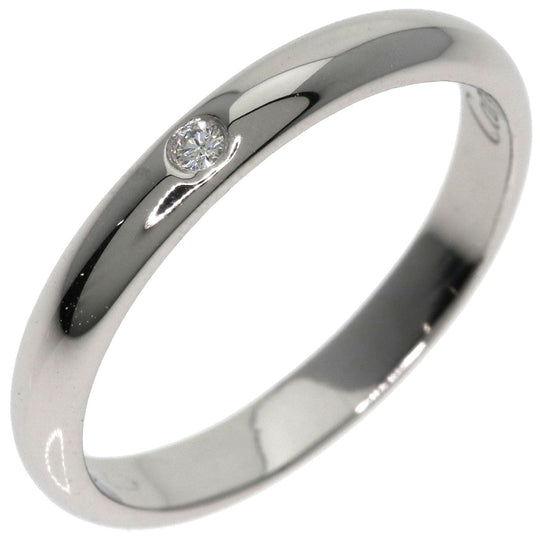 CARTIER Ring PT950 Silver Classic 1P Diamond #47 Women Used Authentic