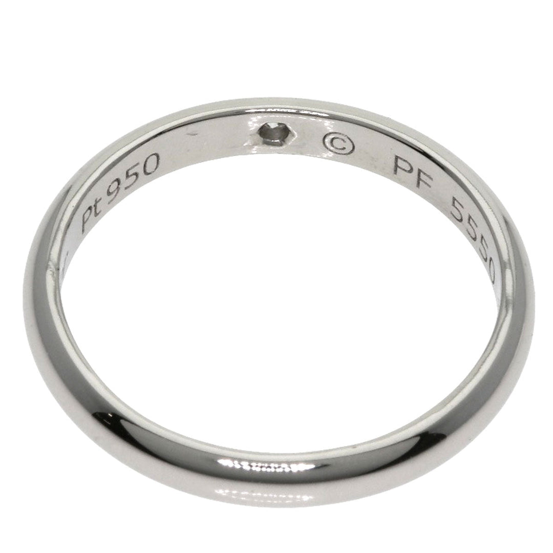 CARTIER Ring PT950 Silver Classic 1P Diamond #47 Women Used Authentic