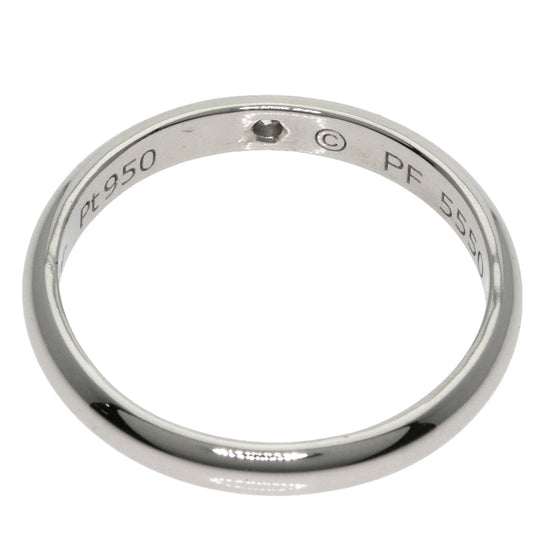 CARTIER Ring PT950 Silver Classic 1P Diamond #47 Women Used Authentic