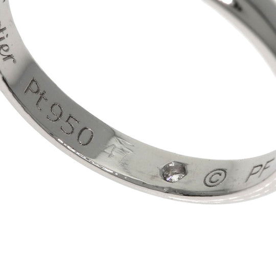 CARTIER Ring PT950 Silver Classic 1P Diamond #47 Women Used Authentic
