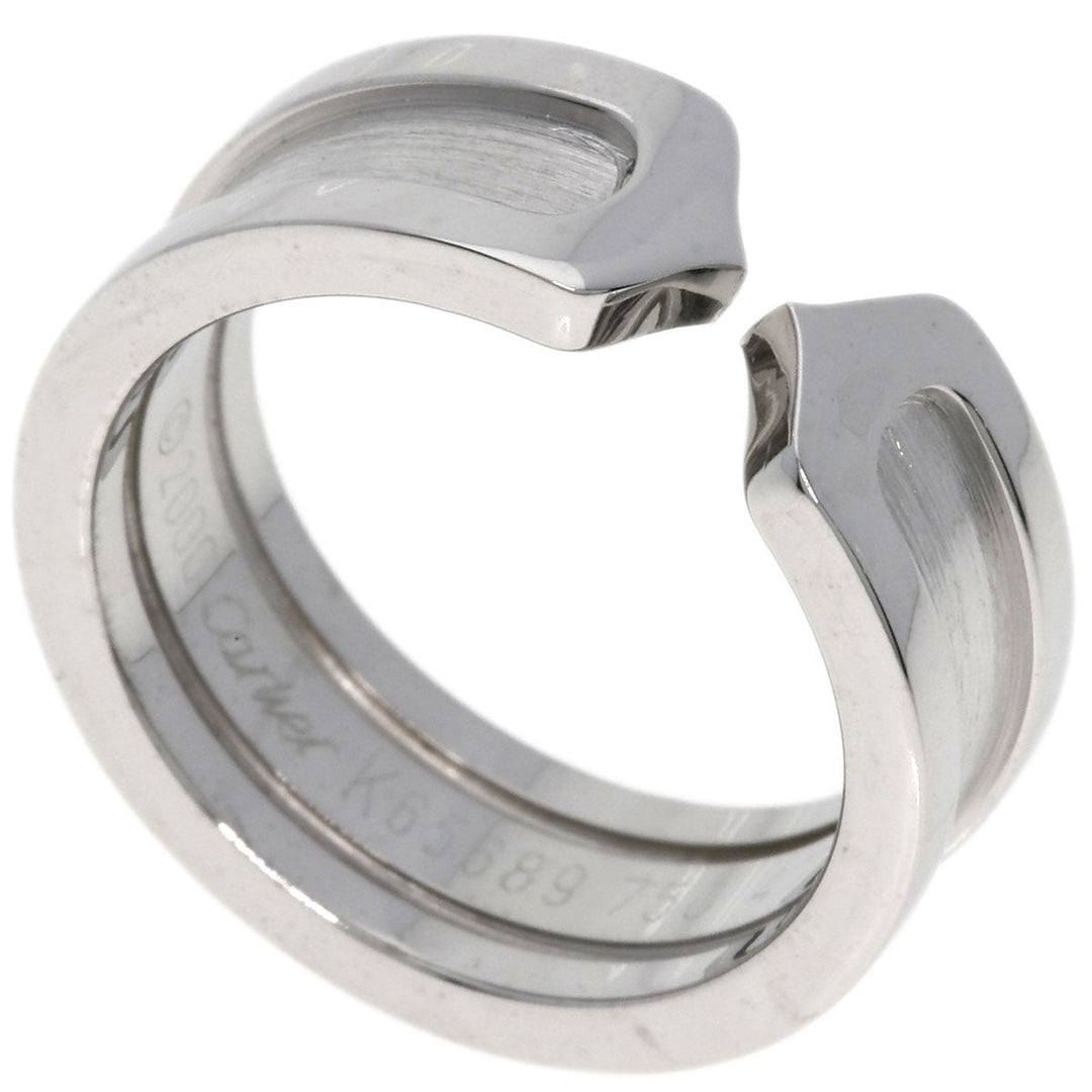 CARTIER Ring K18WG Silver C2 ring # 47 Women Used Authentic