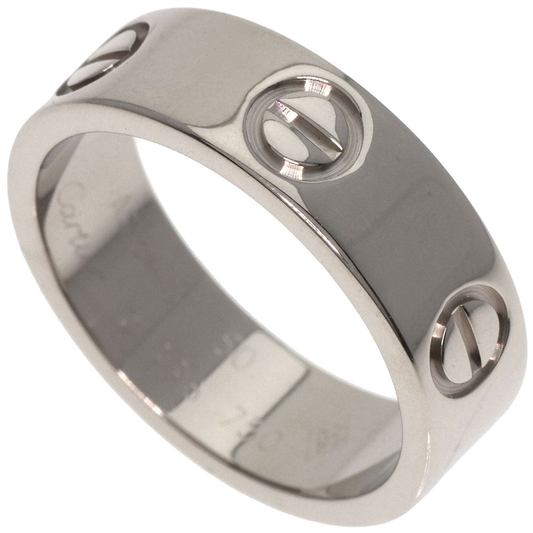 CARTIER Ring K18WG Silver Love Ring #50 Women Used Authentic