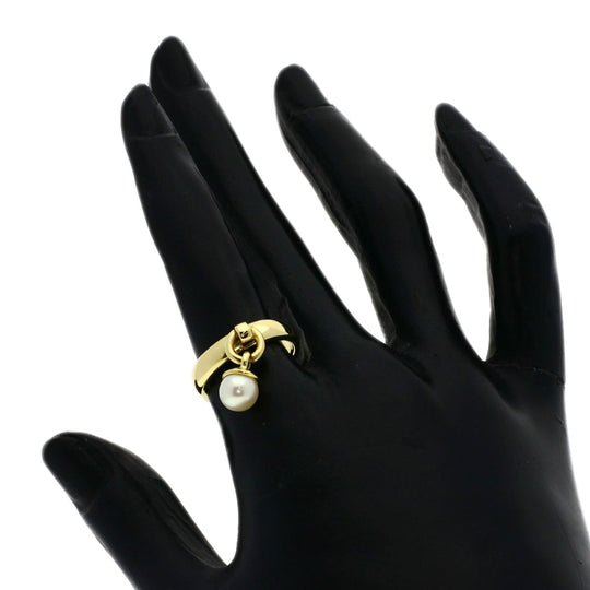 TIFFANY&Co. Ring 18K Yellow Gold gold Door Knock Pearl Women Used Authentic