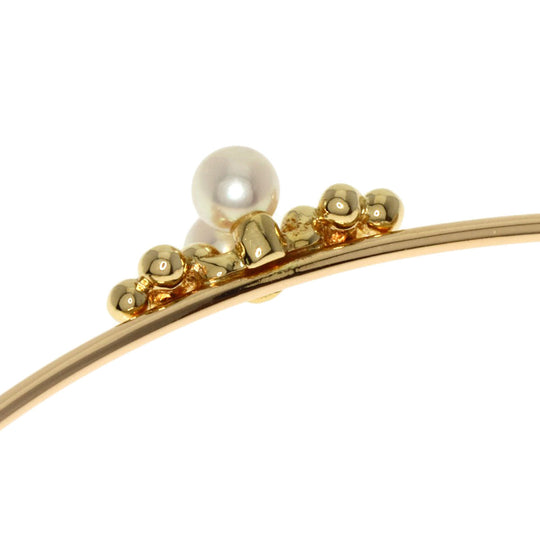 MIKIMOTO bracelet 18K Yellow Gold gold Baby Pearl Bangle Women Used Authentic