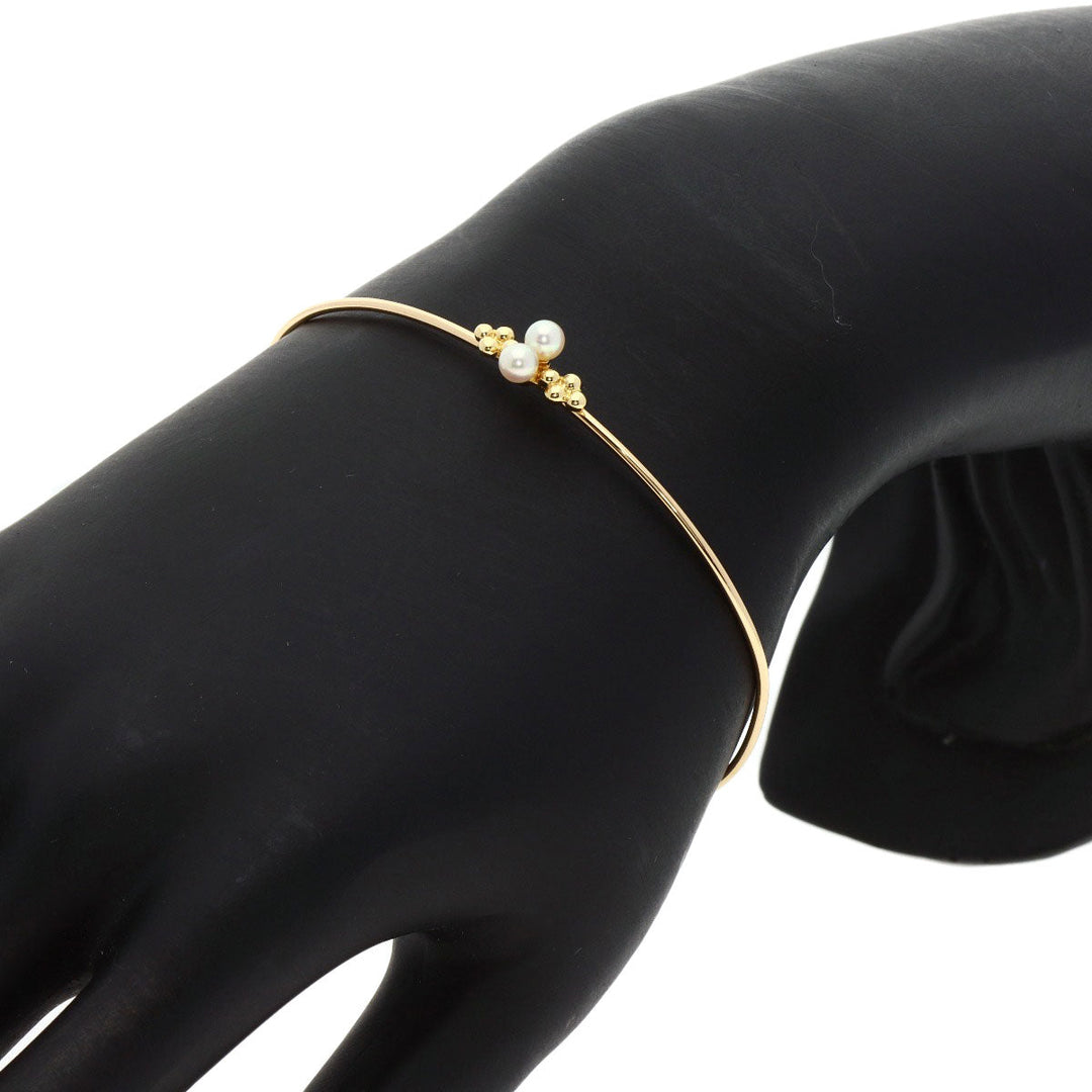 MIKIMOTO bracelet 18K Yellow Gold gold Baby Pearl Bangle Women Used Authentic