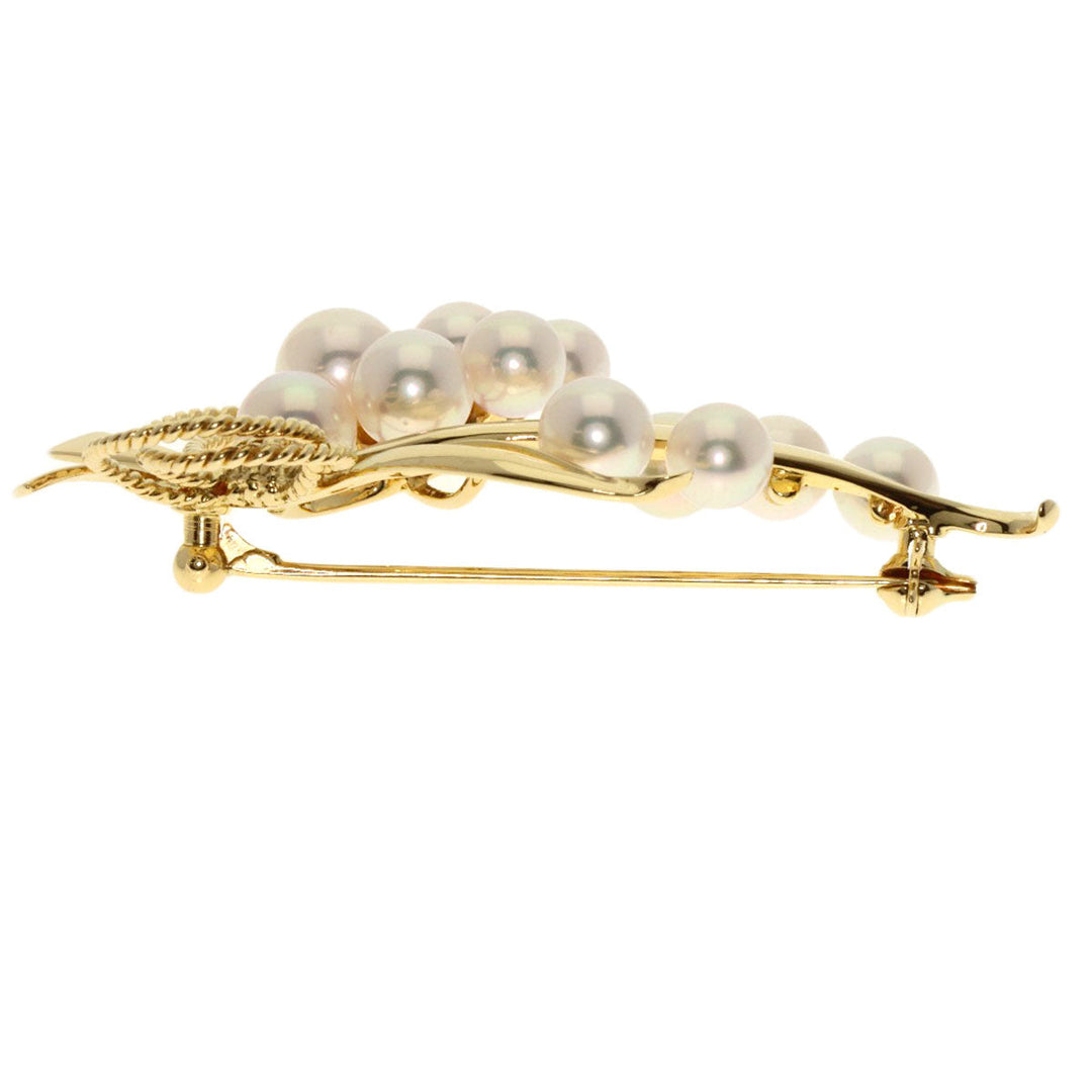 MIKIMOTO Brooch 18K Yellow Gold gold Akoya Pearl Bouquet Women Used Authentic