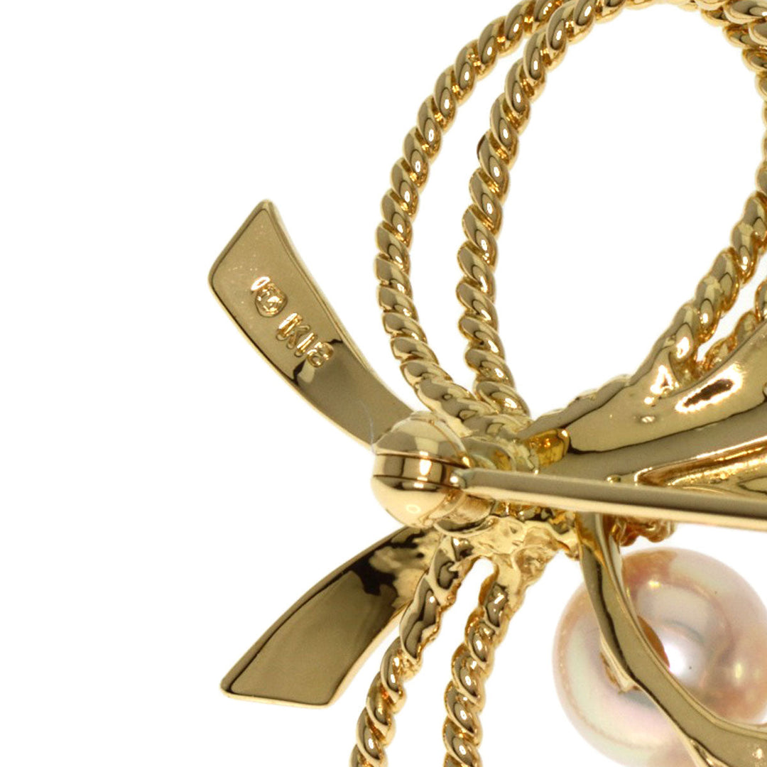 MIKIMOTO Brooch 18K Yellow Gold gold Akoya Pearl Bouquet Women Used Authentic