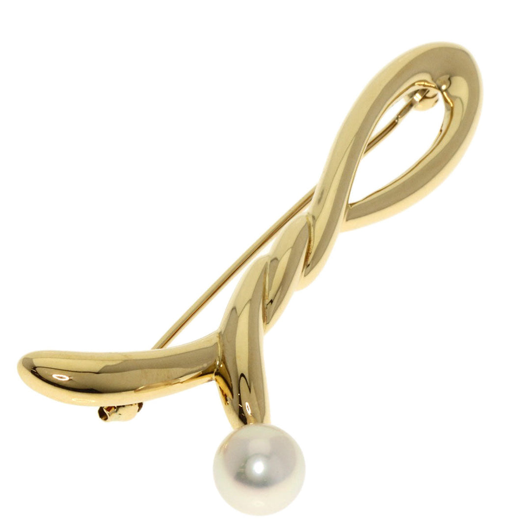 MIKIMOTO Brooch 18K Yellow Gold gold Akoya pearl Pearl Women Used Authentic