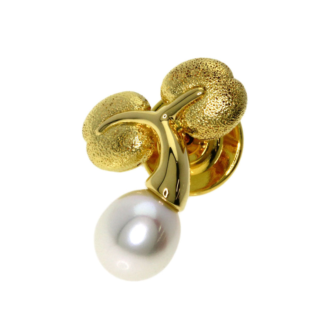 MIKIMOTO Brooch 18K Yellow Gold gold Bud Freshwater Pearl Pearl Women Used Authentic
