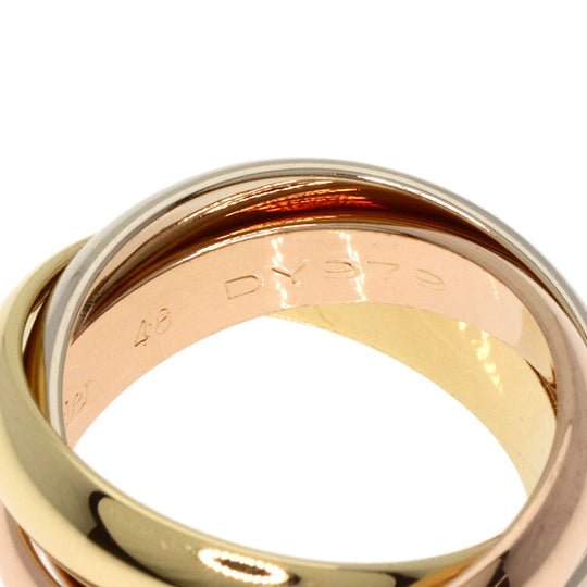 CARTIER Ring K18YG , K18WG , K18PG gold Trinity MM #48 Women Used Authentic