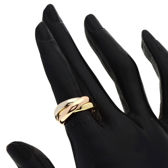 CARTIER Ring K18YG , K18WG , K18PG gold Trinity MM #48 Women Used Authentic