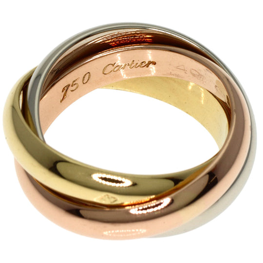 CARTIER Ring K18YG , K18WG , K18PG gold Trinity MM #49 Women Used Authentic