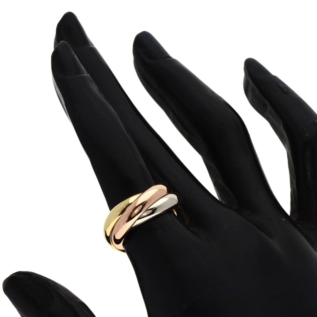 CARTIER Ring K18YG , K18WG , K18PG gold Trinity MM #49 Women Used Authentic