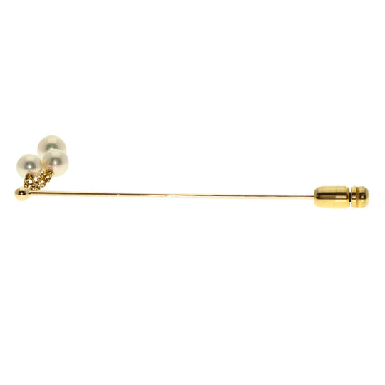 MIKIMOTO Brooch 18K Yellow Gold gold Akoya Pearl Pearl Pin Brooch Women Used Authentic