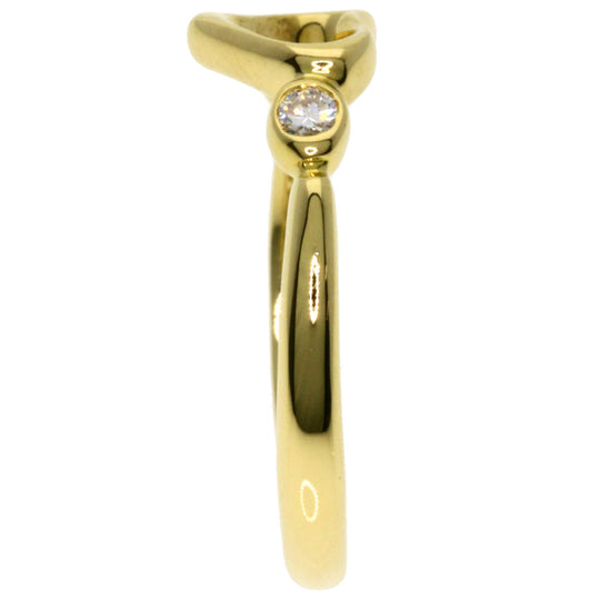 TIFFANY&Co. Ring 18K Yellow Gold gold Open Heart 2P Diamond Women Used Authentic