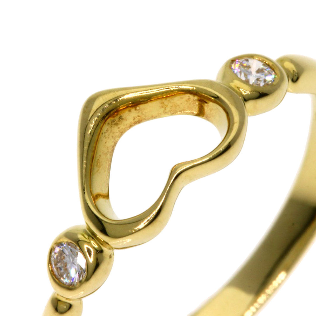 TIFFANY&Co. Ring 18K Yellow Gold gold Open Heart 2P Diamond Women Used Authentic
