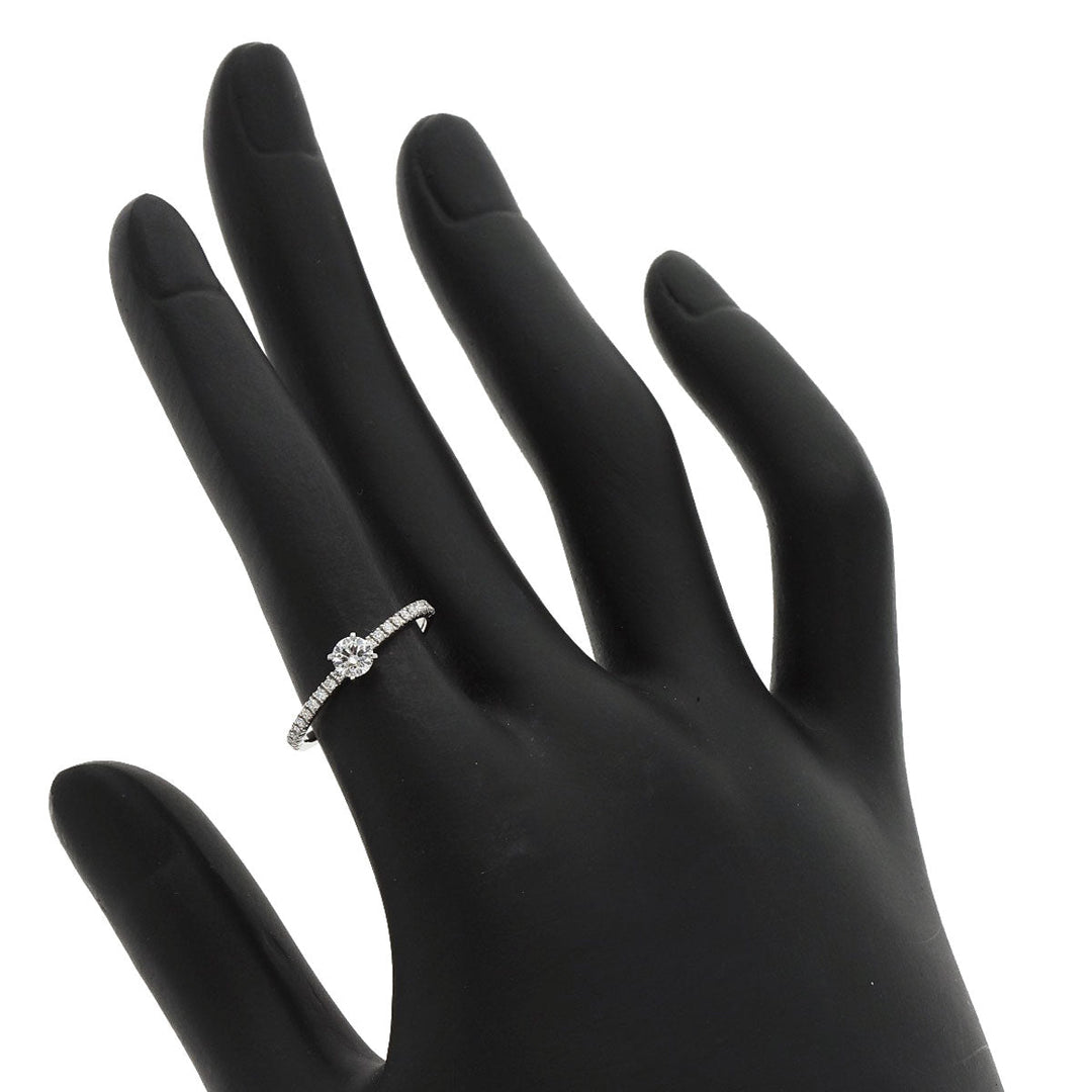 CARTIER Ring PT950 Silver Etanceldo Diamond E-VVS2-EX Women Used Authentic
