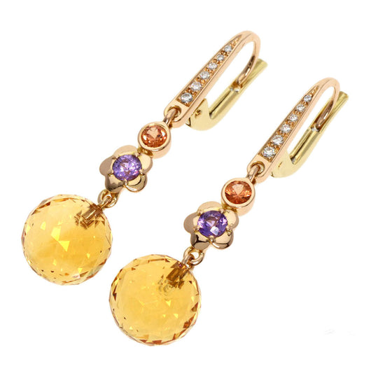 CHANEL Pierce 18K Yellow Gold gold Mademoiselle Citrine Sapphire Diamond