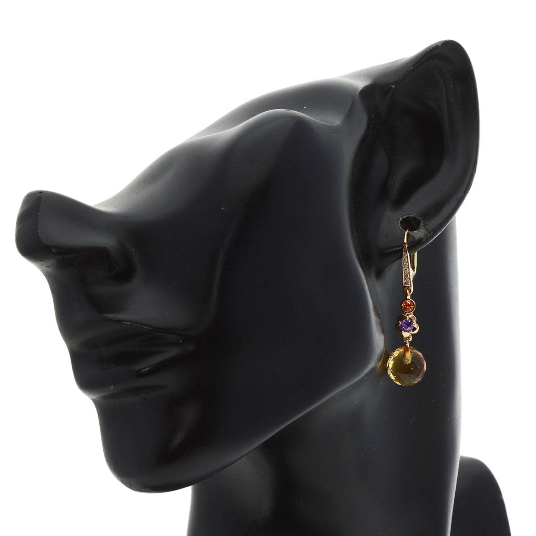 CHANEL Pierce 18K Yellow Gold gold Mademoiselle Citrine Sapphire Diamond
