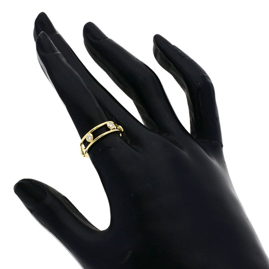 TIFFANY&Co. Ring 18K Yellow Gold gold Double Wire Ring 5P Diamond Women Used Authentic