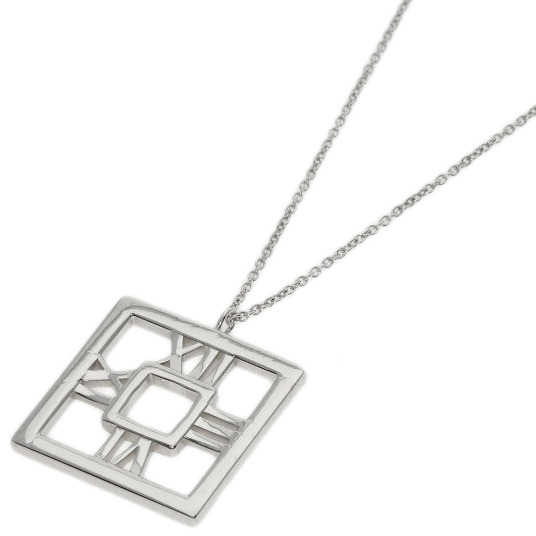 TIFFANY&Co. Necklace SV Silver atlas open square Women Used Authentic