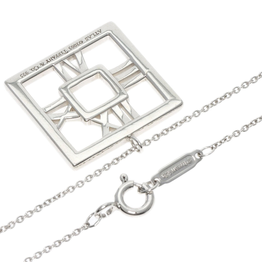 TIFFANY&Co. Necklace SV Silver atlas open square Women Used Authentic