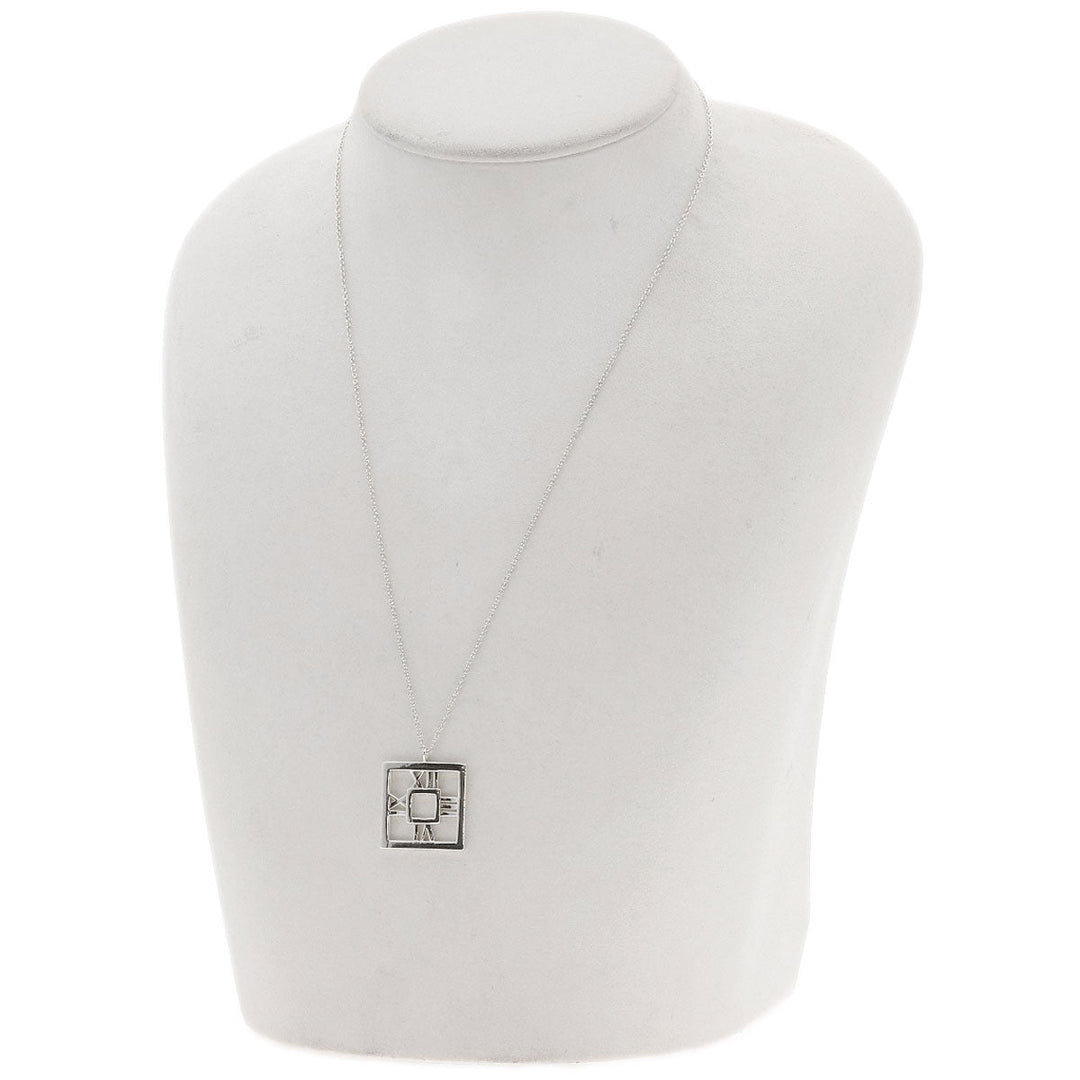 TIFFANY&Co. Necklace SV Silver atlas open square Women Used Authentic