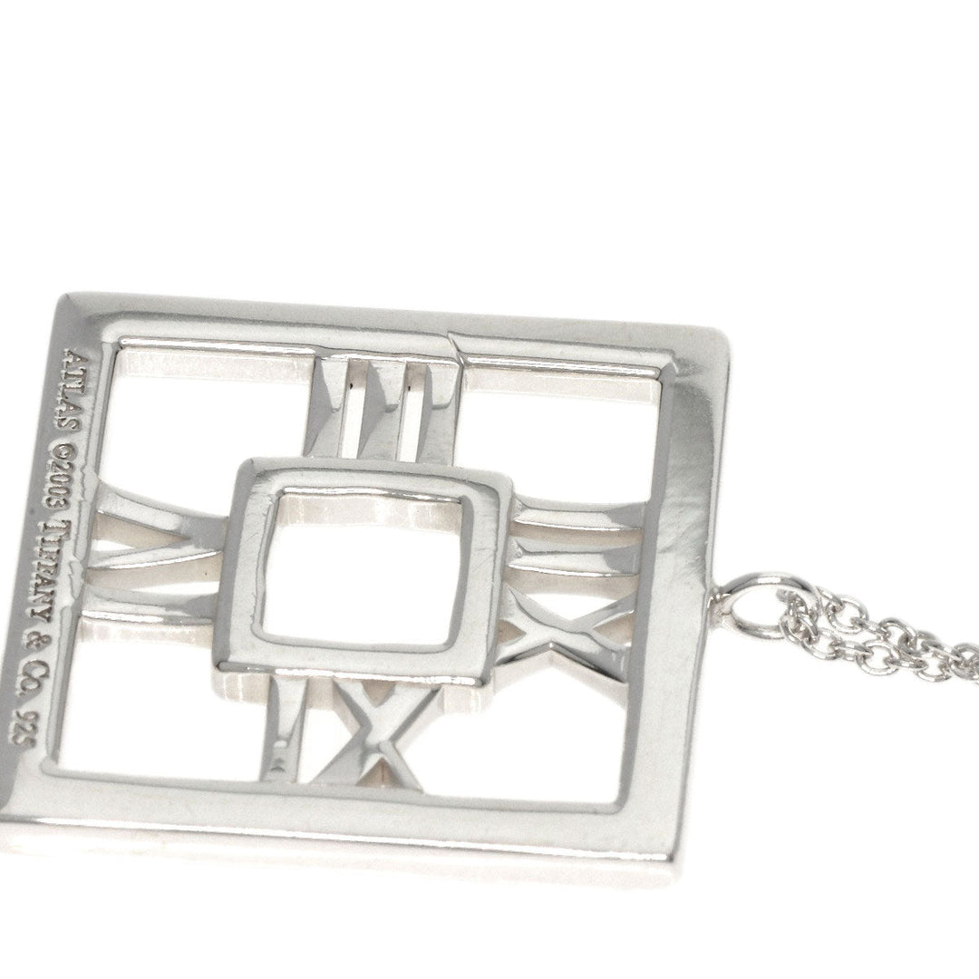 TIFFANY&Co. Necklace SV Silver atlas open square Women Used Authentic