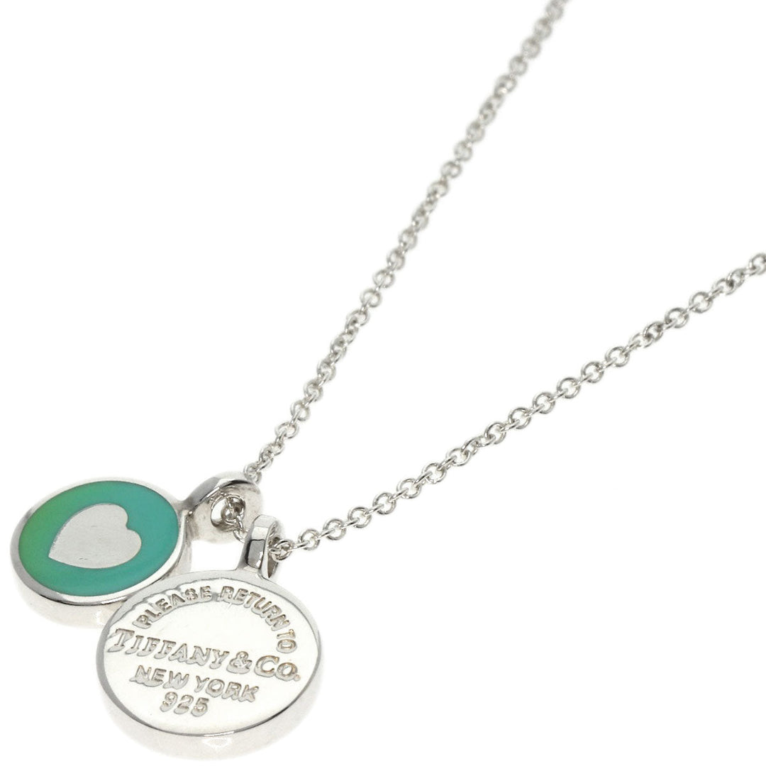 TIFFANY&Co. Necklace SV Silver 1837 Circle Enamel Women Used Authentic