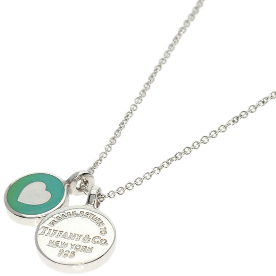 TIFFANY&Co. Necklace SV Silver 1837 Circle Enamel Women Used Authentic