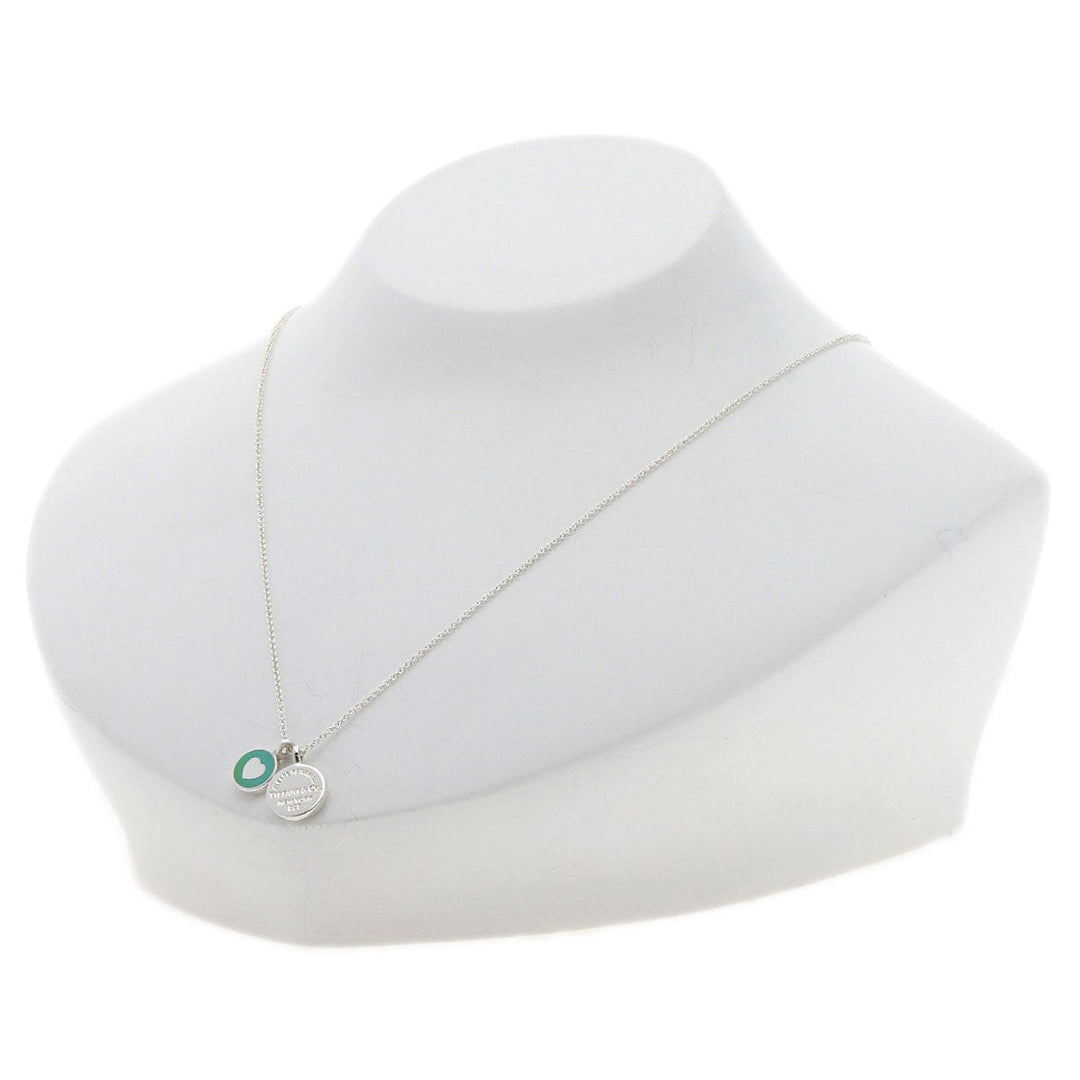 TIFFANY&Co. Necklace SV Silver 1837 Circle Enamel Women Used Authentic