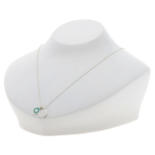 TIFFANY&Co. Necklace SV Silver 1837 Circle Enamel Women Used Authentic