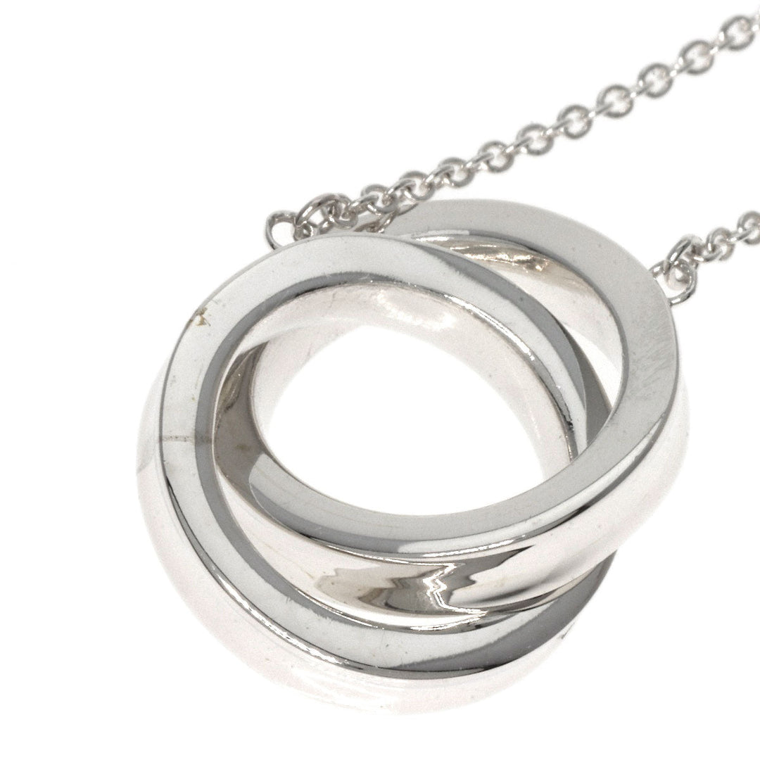TIFFANY&Co. Necklace SV Silver Interlocking Women Used Authentic