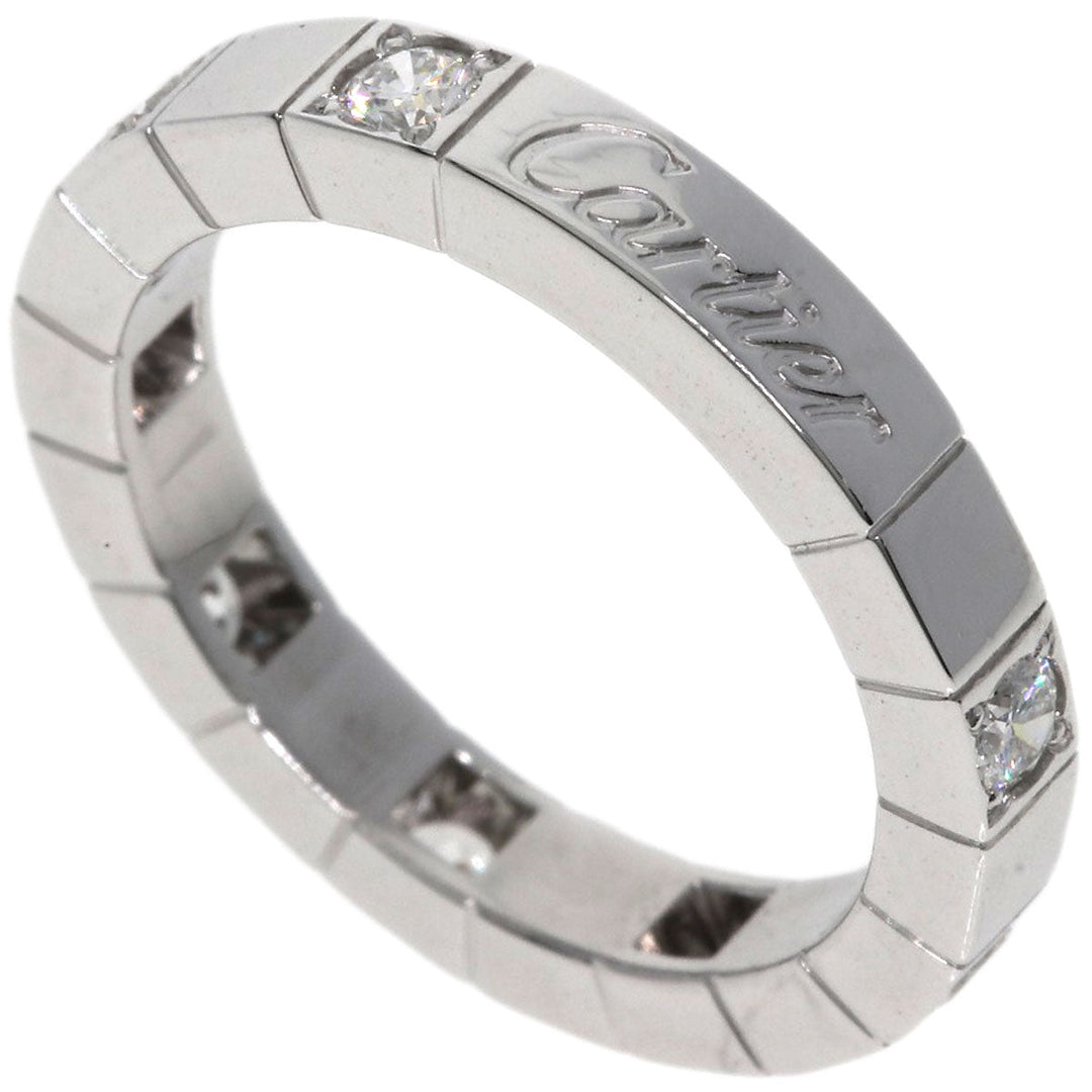 CARTIER Ring K18WG Silver Raniere Half Diamond #47