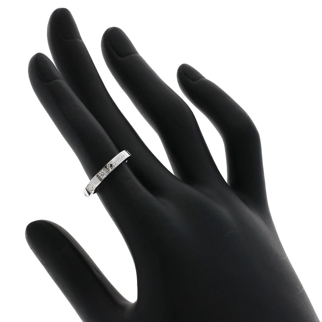 CARTIER Ring K18WG Silver Raniere Half Diamond #47