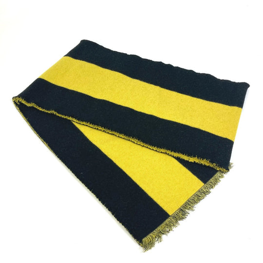 GUCCI Scarf wool Black x yellow fringe scarf mens Used Authentic
