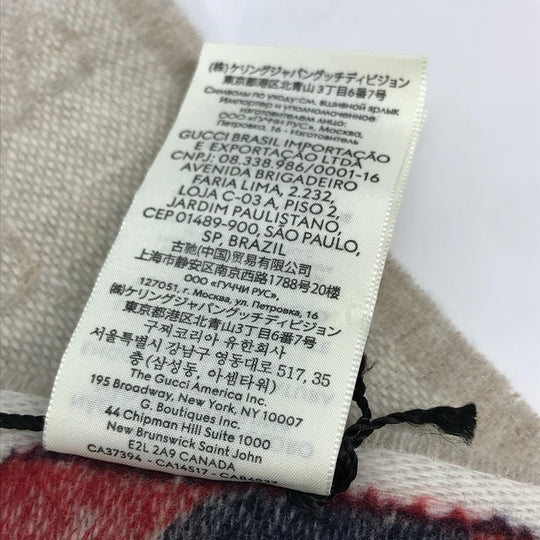 GUCCI Scarf 570603 wool beige GG Shelly line mens Used Authentic