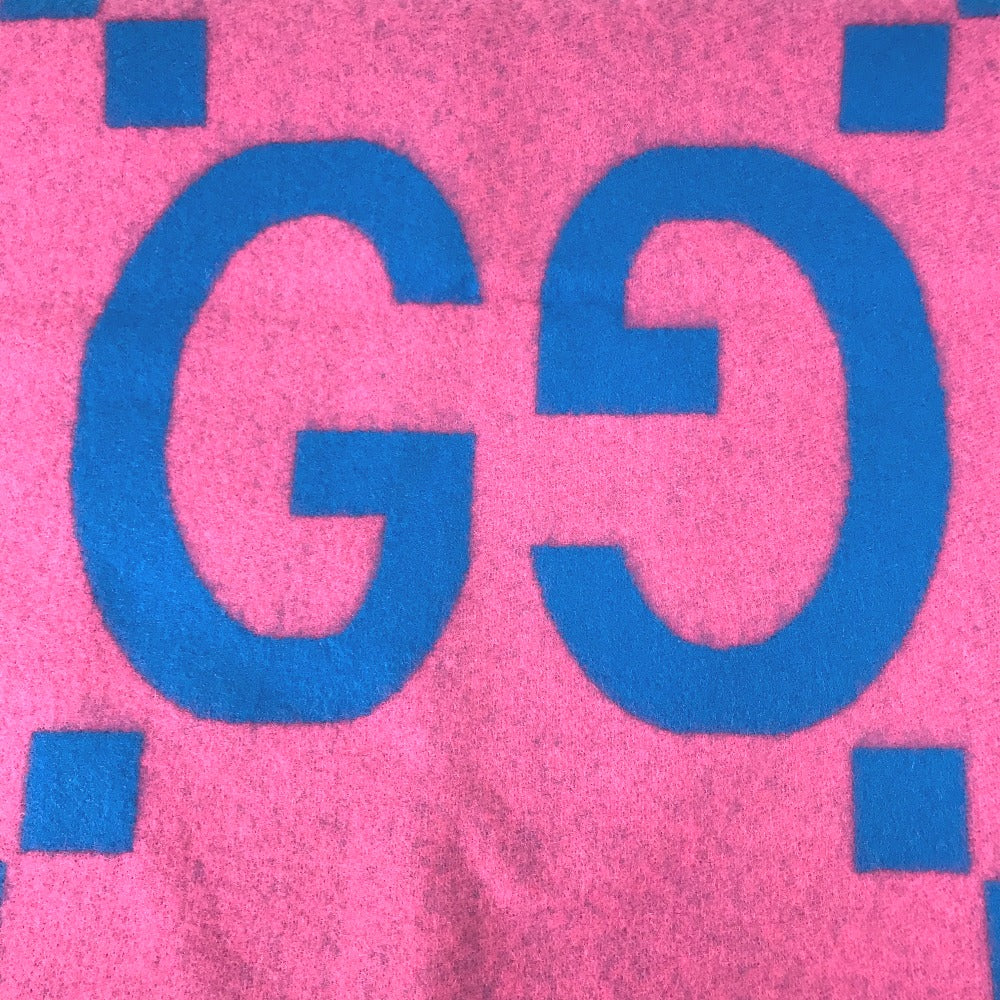 GUCCI Scarf 726526 wool pink GG Jacquard Women Used Authentic